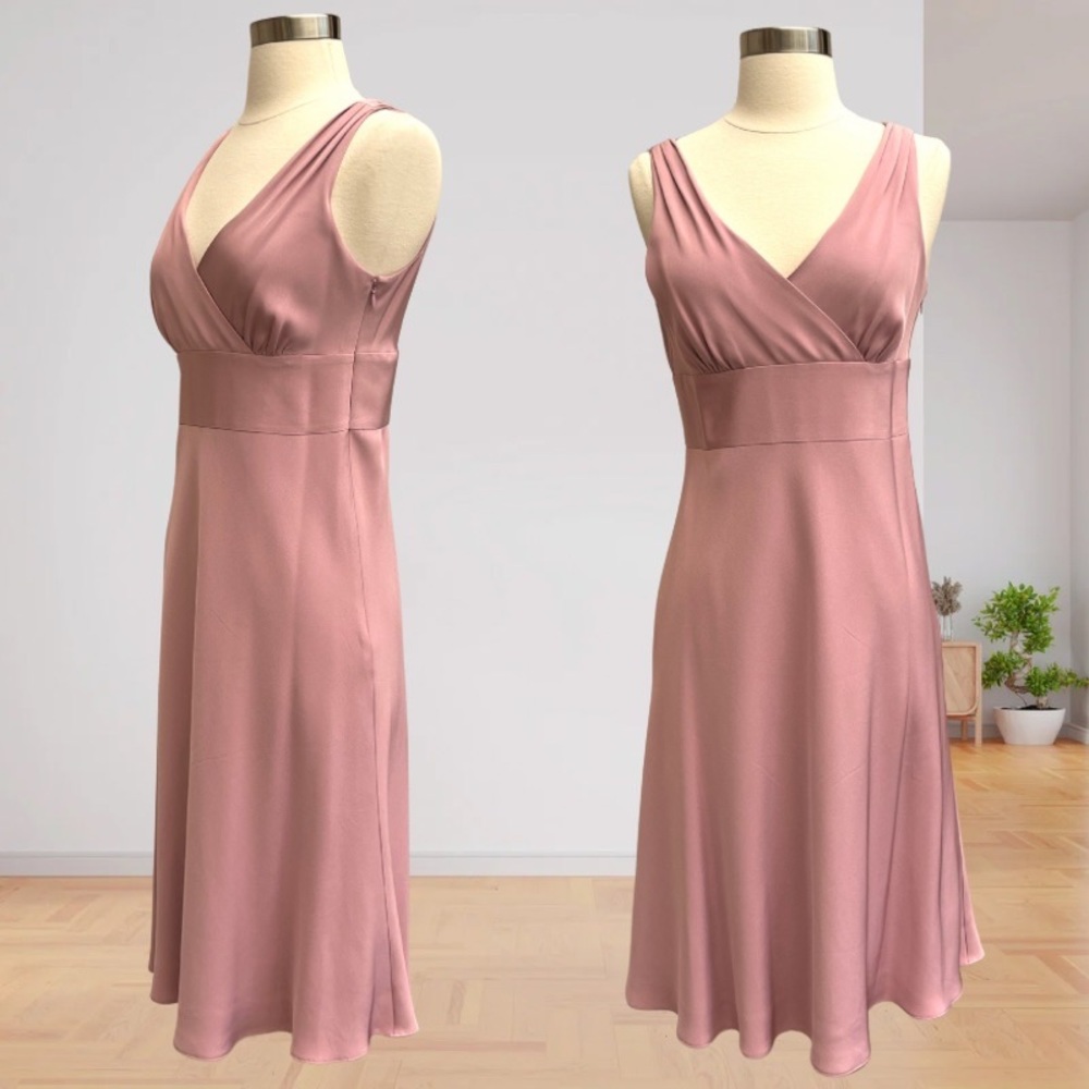 J. Crew Sleeveless V-Neck Midi Silk Dress- Size